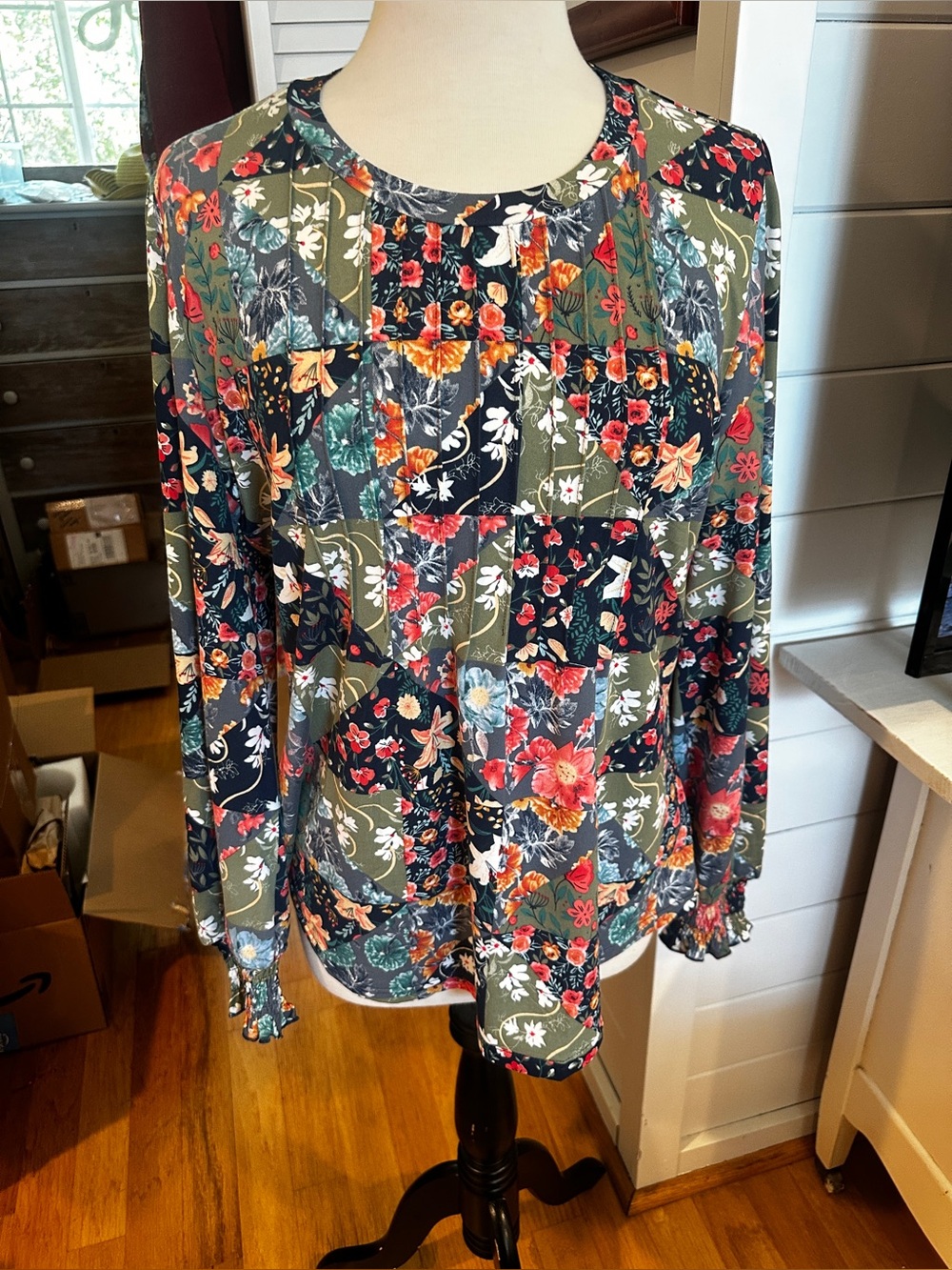 Long sleeve jersey tunic top